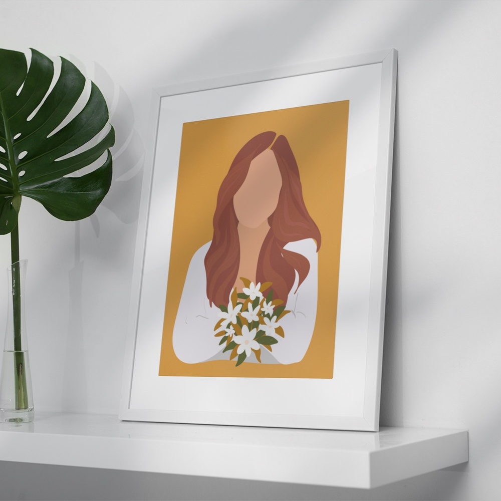 Wall Art Boho Woman Print Illustration Unframed - Picture 3 of 14